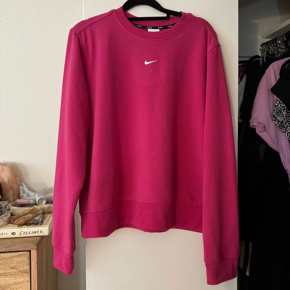 Hot Pink Magenta Nike Pullover Crew Neck Sweatshirt Sweater Brand New